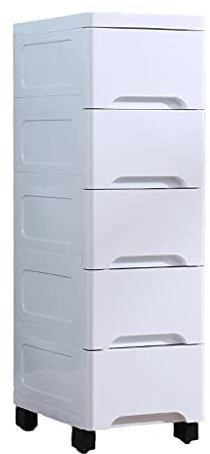 25 cm breiter Spalt, Aufbewahrungsschrank, Schublade, schmaler Schrank, Badezimmer, Küchenregal (weiß, 7 Ebenen)