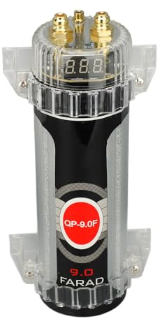 9.0 Car Audio Energy Storage Reinforcement Capacitor,Digital Power Capacitor High-Performance Car Audio Accessory for Car Sound System DC12V