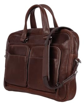 Hörner Laptoptasche Hamburg Cognac I Echtes Leder I Businesstasche Damen & Herren I 15,6 Zoll I Bürotasche I Aktentasche I Ledertasche für Laptop