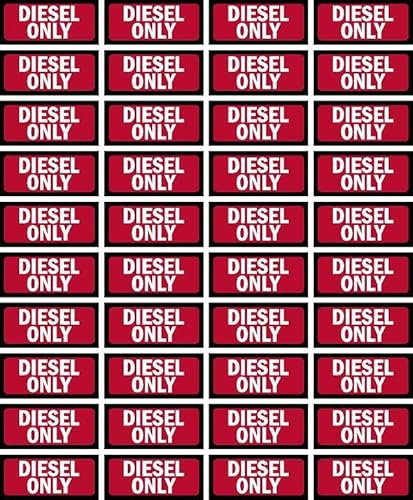 Diesel Only, red sticker, 55x25mm, pack of 40 on A4 sheet