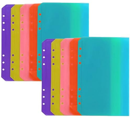 10 chemises à feuilles mobiles A5,pochette de rangement imperméable A5,chemises colorées pour l'organisation des documents,des fournitures de bureau et des devoirs