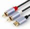 USB C to RCA Cables, Speaker Cables for HiFi, USB C to Phone Jack 1M 2 RCA with Y Splitter, Aux Lead Compatible with iPhone Xiaomi LG Huawei Samsung Pixel Tablets Car Stereos Turntables