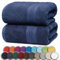 NatureMark Premium Badetücher/Duschtücher aus 100% Baumwolle, weich, langlebig, mit Aufhängeschlaufe – 2er Pack, 100x150 cm, Navy Blau