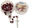 EZVFIRPDFZ Handgefertigter katholischer Rosenkranz aus Holz, Papst Leo XIV, rote Rosenblätter, duftender Holzrosenkranz, hergestellt in Italien, amerikanischer Papst 2025