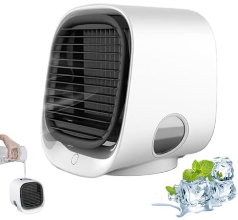 Airabreeze Air Conditioner, Airabreeze Air Cooler, Nurabreeze Fan, Cooling Fan with Tank & LED Nightlight, Cooler Fan Air Conditioner, Water Mist Technology for Quick Cooling (White)