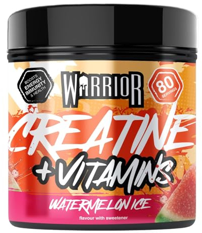 Warrior Creatine Plus Multivitamin 360g Daily Energy Supplement | 3.5g Creatine, Multivitamins, Magnesium & Vitamin D, 80 Servings, Strength, Energy & Immunity (Watermelon Ice)