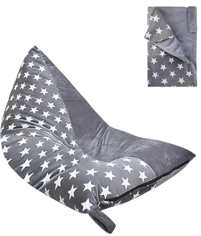 Bssowe Sitzsack-Stuhlbezug, Stofftier Sitzsack Bezug, Sitzsack Kuscheltiere Aufbewahren, Extra Größe Kuscheltiere Aufbewahrung, Kuscheltier Aufbewahrung für Kleidung, Spielzeug (Sterne)
