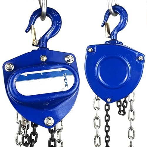 Paranco a catena a leva, Paranco a catena manuale for impieghi gravosi con ganci, capacità 1-20 t, lunghezza 3-12 m, confezione da 1(5t 12m Double Chain)