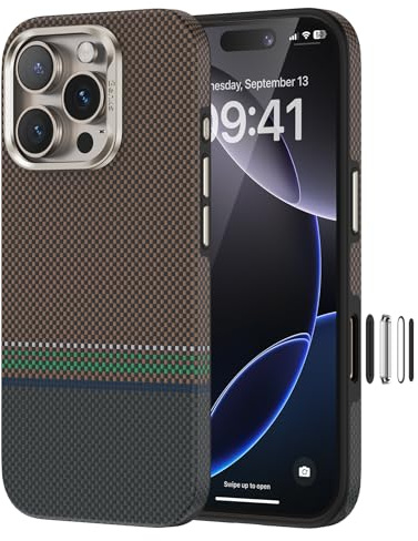 BENKS für iPhone 16 Pro Max Hülle mit Kamerasteuerung Capture Button, Kompatibel mit MagSafe, Aus Kevlar Aramidfaser Gefertigt, Stoßfest Kratzfest Handyhülle für 16 Pro Max Case, ArmorPro Prestige