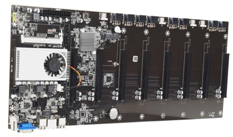 Placa Base para Minería 8 Gpu Modelo T37, Ddr3, Negra | 8 Ranuras Pcie Gen2, 1 Sata3.0 y 1 Sata2.0, 1 Msata2.0 Hdd, 4 Usb2.0 y 2 F Usb2.0