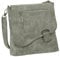 Ledershop24 Geschenkset - Handtasche Schultertasche Umhängetasche Wildleder-Imitat Used Look mit Riegelverschluss Farbe grau
