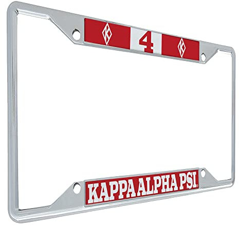 Kappa Alpha Psi Line Number # Metal License Plate Frame For Front Back of Car (#4 License Plate Frame)