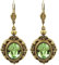 Vintage Ohrringe mit Markenkristallen Gold Grün NOBEL SCHMUCK