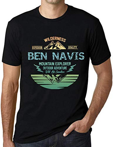 Herren Grafik T-Shirt – Outdoor Adventure, Wilderness, Mountain Explorer Ben Navis – Öko-Verantwortlich Vintage Jahrgang Kurzarm Lustige Druck Geburtstag Geschenk Mann Dunkelschwarz 4XL