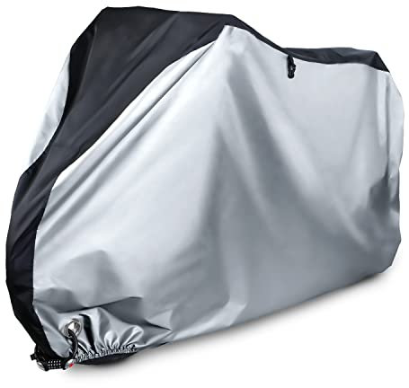 Ohuhu Fahrradgarage, Fahrradabdeckung Wasserdicht 210T Nylon-Gewebe Hochwertige Fahrradgarage Plane Wasserfest 200 x 110 x 70 cm Fahrrad schutzhülle mit Beutel