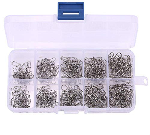 200 Stück Angeln Lock Snaps Swivel #0#1#2#3#4 mit Box