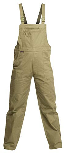 Sweat Life Charlie Barato® Herren Arbeitshose braun - waschfeste Latzhose Khaki - robuste Arbeitslatzhose (46)