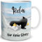TRIOSK Pinguin Tasse Relax Kein Stress mit Spruch lustig Geschenk für Arbeit Büro Frauen Freundin Kollegin Pinguinliebhaber, Keramik 300ml