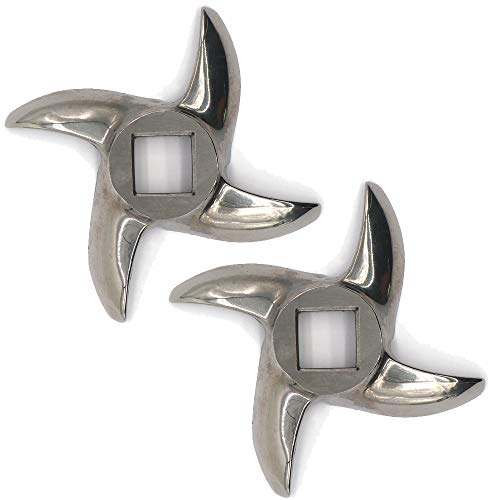 2 Stück #12 Fleischwolf Klinge Edelstahl Messer Cutter für Mühle Bitte überprüfen Sie die Größe und Form.