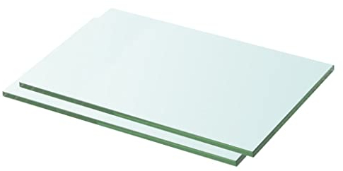 vidaXL 2X Regalboden Glas Glasboden Glasscheibe Glasplatte Regalbrett Ersatz Platte Glasscheibe für Glasregal Klarglas Transparent 30x15cm