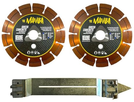 16,5 cm grüne Betonklingen-Set (2er-Pack mit Gleitplatte) für frühzeitiges Schneiden, 0,3 cm Breite, harte Bindung