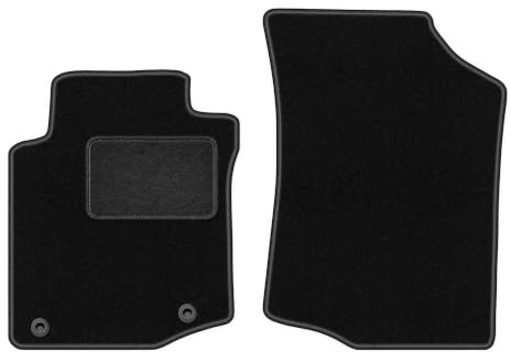 Velours-Fußmatten vorne passend für Citroën C1 I 2005-2014, Schwarz, LUX | passend für Schrägheck; Velours-Teppich (Polypropylen), ca. 6,5 mm; rutschfest, runde Befestigungen (Typ CP)