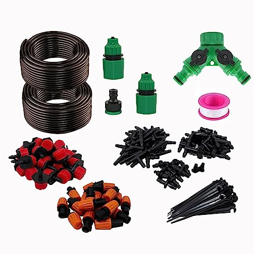 Kits de riego del sistema de riego de jardín BeGrit, kit de riego de gota 149Pcs, kit de riego automático con manguera de 30m 1/4 para plantas de invernadero de césped de jardín