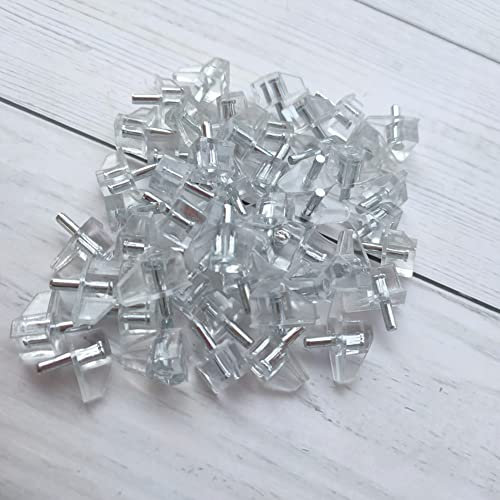 Lot de 50 chevilles de support en plastique transparent de 3 mm pour étagère d'armoire, supports d'étagère pour meubles, livres