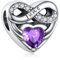 BEEUVIP Damen Unendlichkeit Liebe Herz Juni Geburtsstein Charm Anhänger für Armband 925 Sterling Silber Geburtsstein Charms Beads passend für Armband