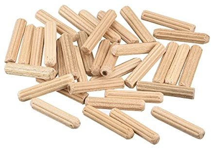 sourcing map Bois Goujons 100pcs 4x20mm(5/32x3/4) Goujons Biseauté Terminaux Bois Chevilles Four Séché Bois Dur pour Menuiserie Meubles Étagère