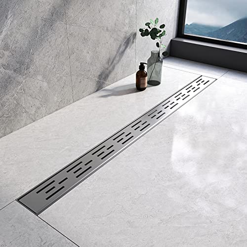 EMKE Linear Shower Drain 900mm, 304 Stainless Steel Floor Drain Invisible Shower Linear with Odor Stop and Hair Strainer, Wet Room Drain for Kitchen, Bathroom and Washroom