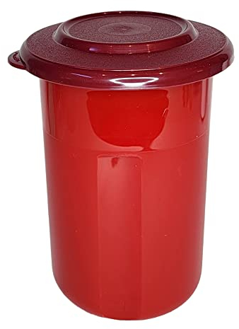 Tupperware Pick A Deli Pickle Mini-Behälter für 2 Tassen, rund, mit Sieb, Rot und Weinrot