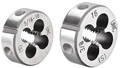 QUARKZMAN Matrice Rotonda Lega Utensile Acciaio 3/8-16 e 5/16-18 UNC 2pz | Macchina Filo Mano Destra Filettatura, per Matrice