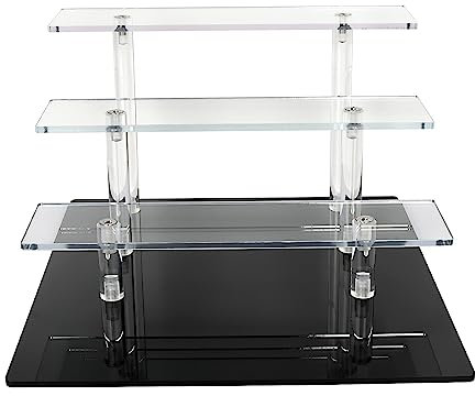 Parfüm-Organizer, Acryl, Hautpflege-Organizer, Riser, Boutique-Vitrine, 4 Etagen, Cupcake-Ständer, Kristall-Kommoden-Tablett mit Plattform-Basis für Heimdekoration, Funko Pop (rechteckig)