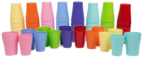 Buzztrove Pack of 12 x Unbreakable Reusable Plastic Cups Durable Plastic Drinking Cups Tumblers Set for Kitchen Outdoor Parties Picnics BBQ’s Travel Dishwasher & Microwave Safe (300ml, Yellow)