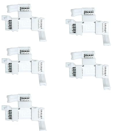 Amefil RGBWW ist ein 12 mm breiter, kabelloser, lötfreier, lückenloser Adaptionsstecker mit einer Klemmenverlängerung 12 V 24 V für 5050 LED-Lichtstreifen