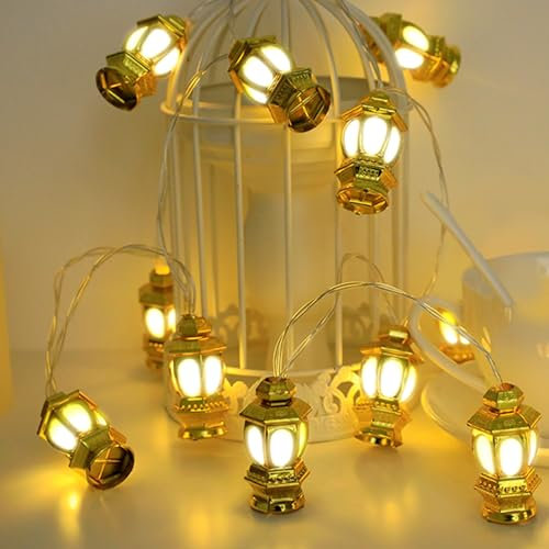 TaimeiMao Ramadan Lichterkette, 1.65M Eid Ramadan Laternen Lichterkette, Ramadan Mubarak Dekoration, Ramadan Dekorative Lichter, Ramadan Dekoration, Ramadan Heim Dekoration Party Zubehör