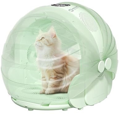 NRYDEPET Smart Cat Dryer Box, Ultra Quiet Pet Dryer Box for Cat and Small Dogs, Automatic Pet Drying Box with Temperature Control, Eight High-Velocity Fans, 360° Airflow