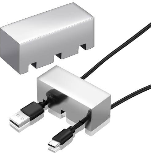 Tandefio 60 mm x 25 mm Cable Holder Clips Stainless Steel Cord Organizer Weighted Cable Management Holder Keeper for Desk Cord Management Fixture for Nightstand Mouse Office Home Travel