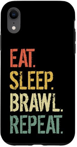 Eat Sleep Brawl Repeat Stars Lustiges Videospiel Hülle für iPhone XR