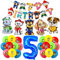 Geburtstagsdeko 5 Jahre Junge, Hund Patrol Geburtstag Deko, Luftballon 5. Geburtstag, Dog Patrol Ballons, Zahl 5 Luftballon, Happy Birthday Banner als 5 Jahre Kindergeburtstag Partydeko