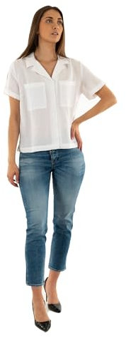Levi's Sonny Camp Shirt Chemise à Bouton Bas, Bright White, L Femmes