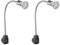 ledscom.de 2 Stück Steckdosenlampe LESCH Leselampe Schwanenhals, chrom/schwarz, inkl. GU10 LED (warmweiß, 7,6W, 1103lm, 33°)