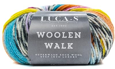 Superwash Sock Wool for Knitting, 4 Ply Sock Yarn from 75% Pure Wool - 25% Polymide, 50g Sock Hand Knitting Yarn