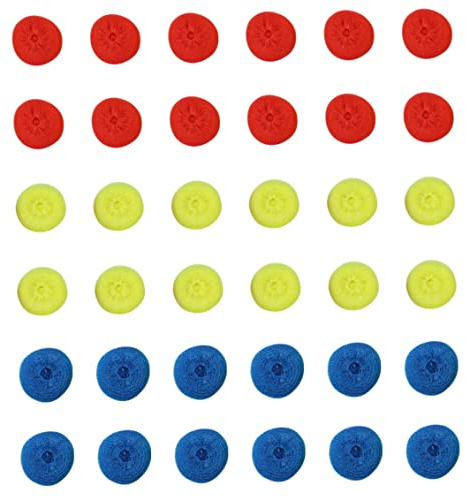Geschirrschrubber aus Kunststoff, kratzfeste, runde Scheuerschwämme, Küchentopf-Scheuerschwämme, 6 g, 36 Stück, Kunststoff-Topfschwamm, Küchentopf-Schrubber, Netz-Schrubber für Geschirr, Kunststoff-Sc