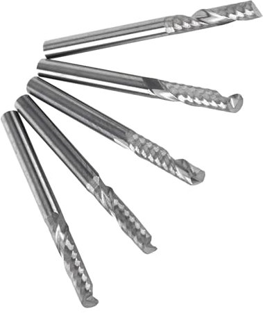 Sunicon 5pcs Fraise CNC, Fraise à Bout Droit à cannelure 1/8 , Fraise en bout pour aluminium, 3.0mm*12mm carbure nez plat fraise mèches flûte pour bois aluminium acier titane