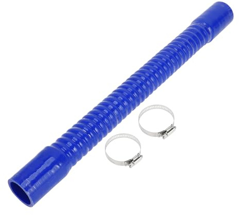 X AUTOHAUX 1 ensemble de tuyau en silicone fileté bleu à 0° de 500 mm (19,69) de longueur avec colliers de serrage - ID 38 mm 1,5 - tuyau de refroidissement universel pour voiture