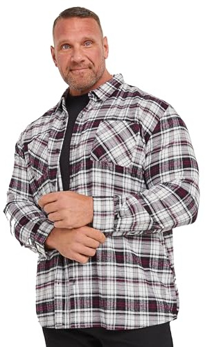 BadRhino Big & Tall Check Print Long Sleeve Flannel Shirt - Men's - Plus Size Curve