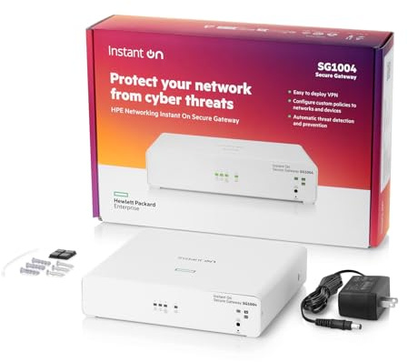 HPE Networking Instant On Secure Gateway SG1004 4-Port 1G Smart-Managed Gateway, 4X 1GBase-T, US-Kabel (S0G33A#ABA)