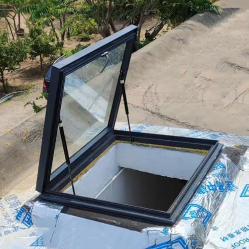 EXCLURA Dach Zugangsluke Dachbodenausstiegsfenster, Universelle Kellerlüftungstür, Dachfenster, Hochdichte Kellerfensterluke, Aluminiumlegierung + Doppelglas(18x25(45.7x63.5cm))